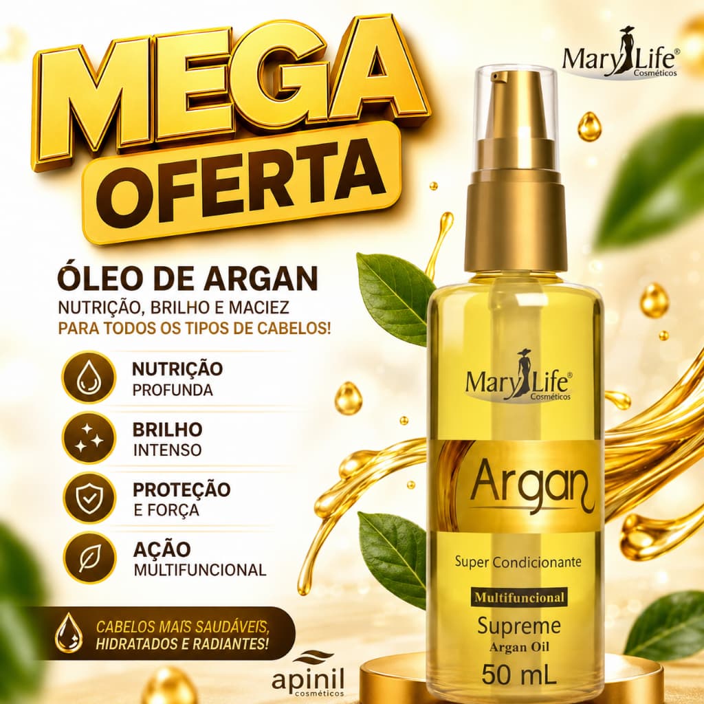 Óleo Argan Supreme 50ML - MARY LIFE
