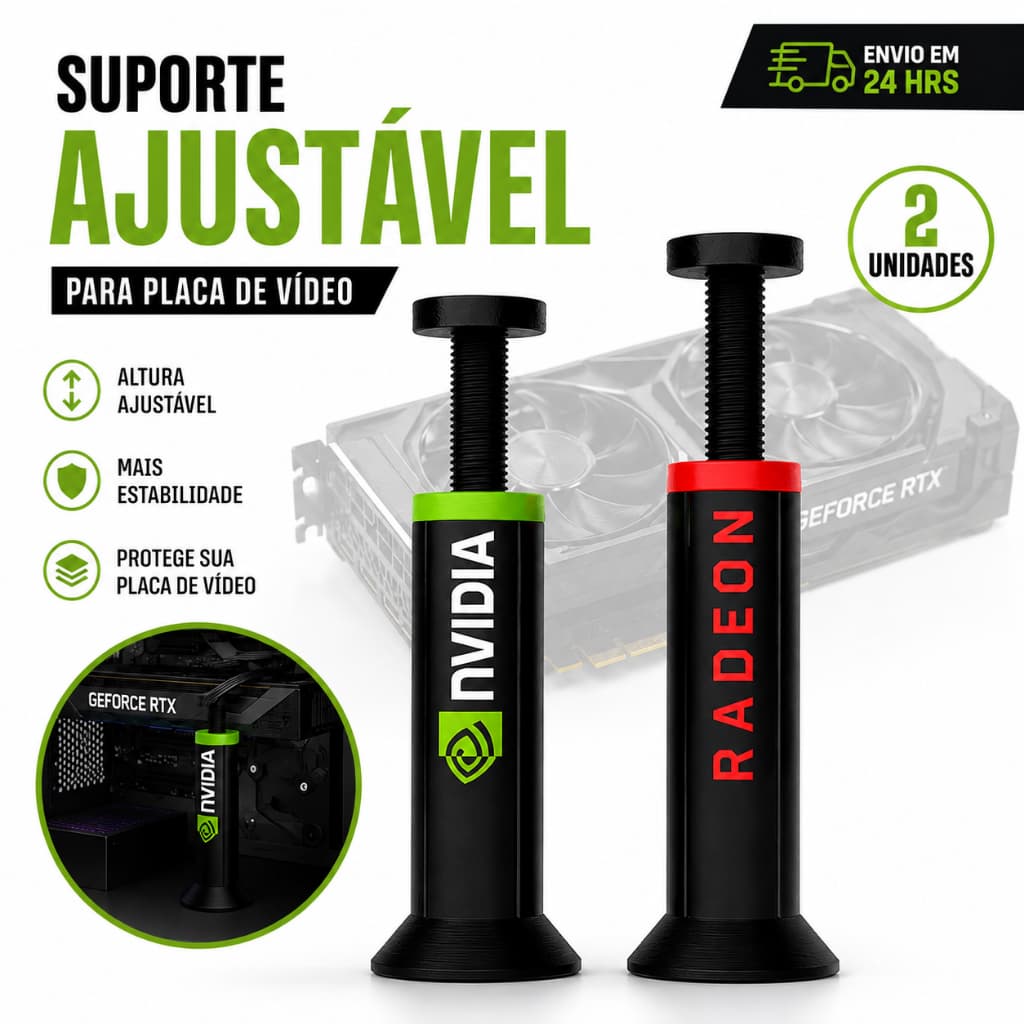 Suporte para Placa de Vídeo GPU Ajustável Nvidia e Radeon Universal