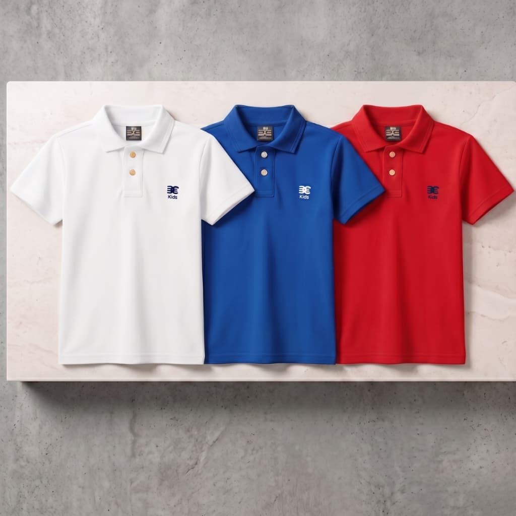 Kit Com 3 Camisa Gola Polo Infantil Menino Juvenil Polo Algodão Piquet Básica Casual