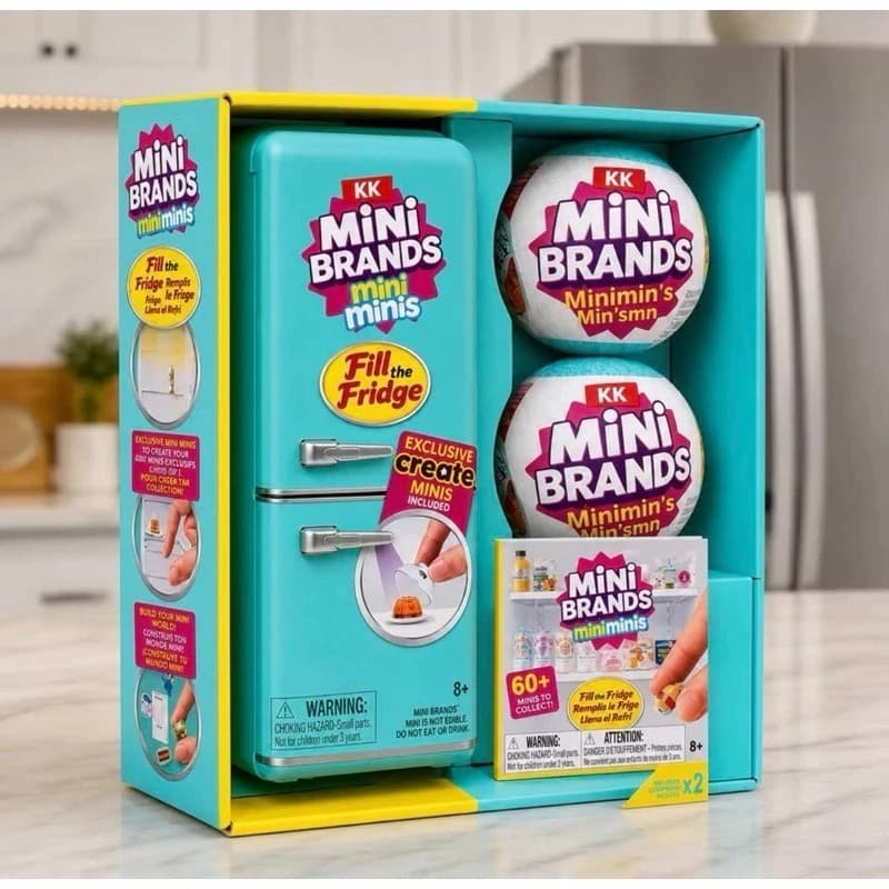 Mini Fridge Toy for Kids + 2 Surprise Caps
