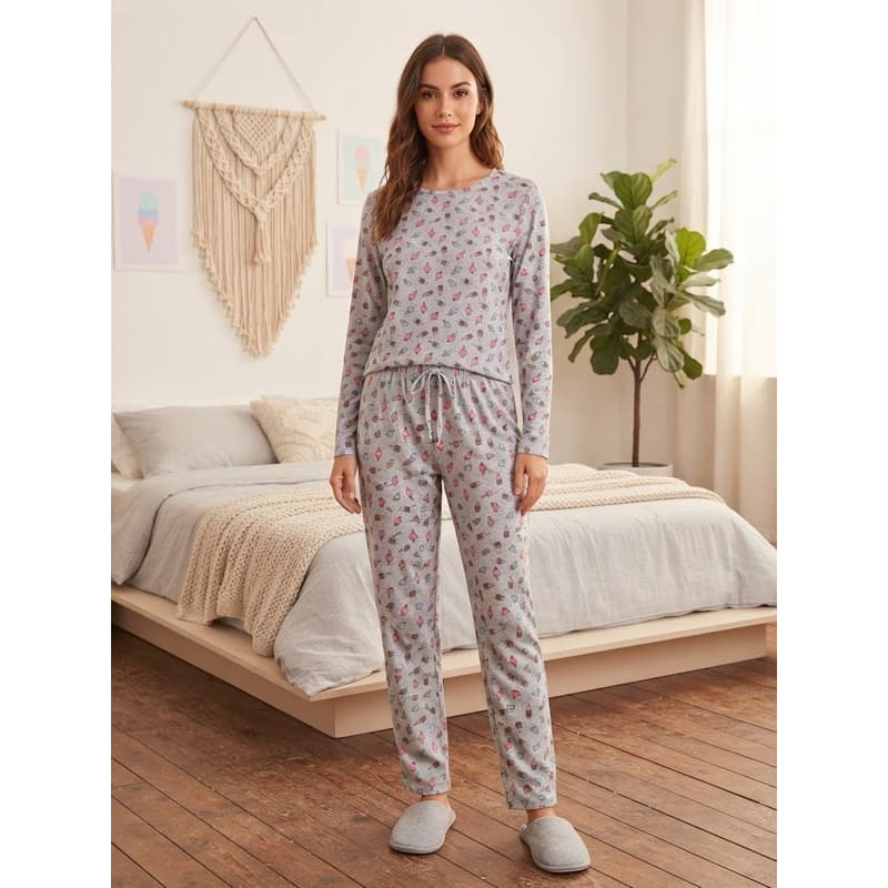 Pijama  suede estampado calça  e blusa  manga longa  ,toque  aveludado e macio não  dá bolinhas .