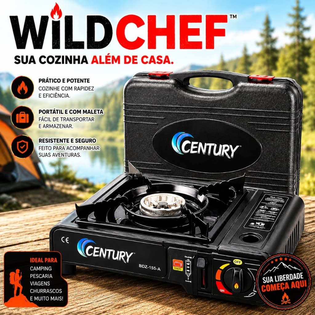 Fogareiro Portatil Maleta Compacto Leve Facil Transporte Camping Cozinha