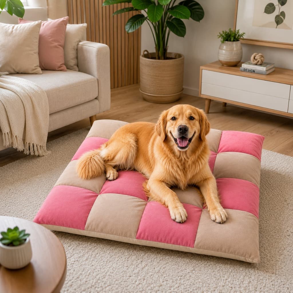 Cama Pet Cachorro Grande  Colchonete Suede Colchonete Infantil Enchida Macio Confortável Enchimento