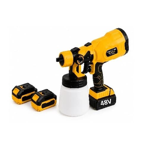 Pistola de Pintura Pulverizador de Tinta 2 Baterias 48v Spray Portátil Elétrico