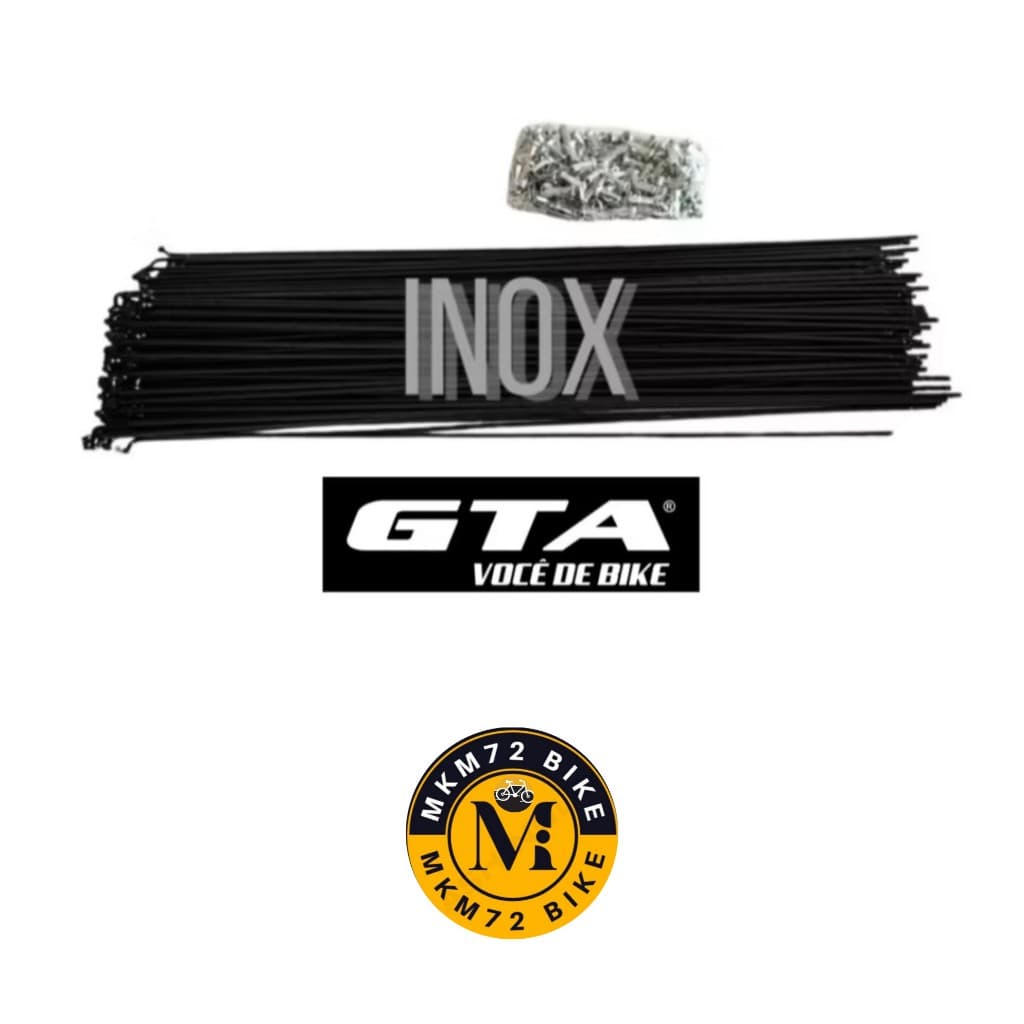 Raio para Bicicleta Aro 29/700 Fino INOX Preto 288 X 2.0mm Alta Resistência