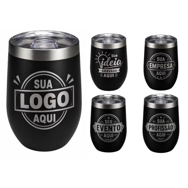 Copo Térmico - Cuia 360ml | Personalização a Laser - Nome - Logo - Time
