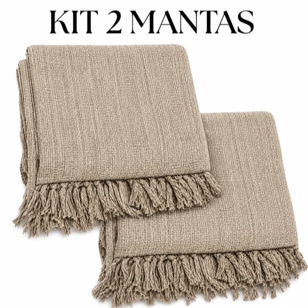 Kit 2 Mantas Gigante Para Sofá 2,10 x 1,20 Tipo Capa Protetora Luxo E Decorativa