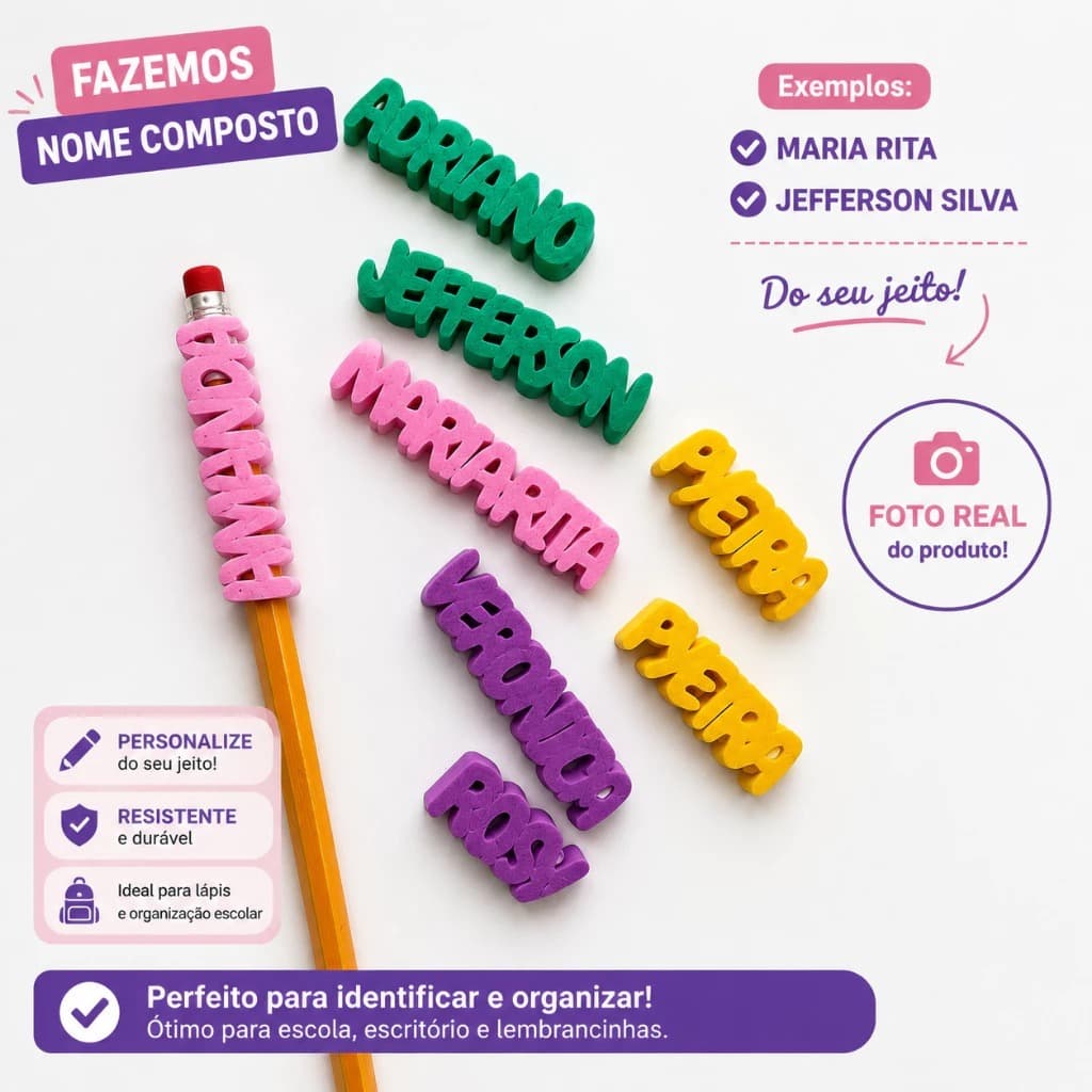 Nome Personalizado Para lapis Ponteira Indentificador de Lápis Diversas Cores Escola e trabalho