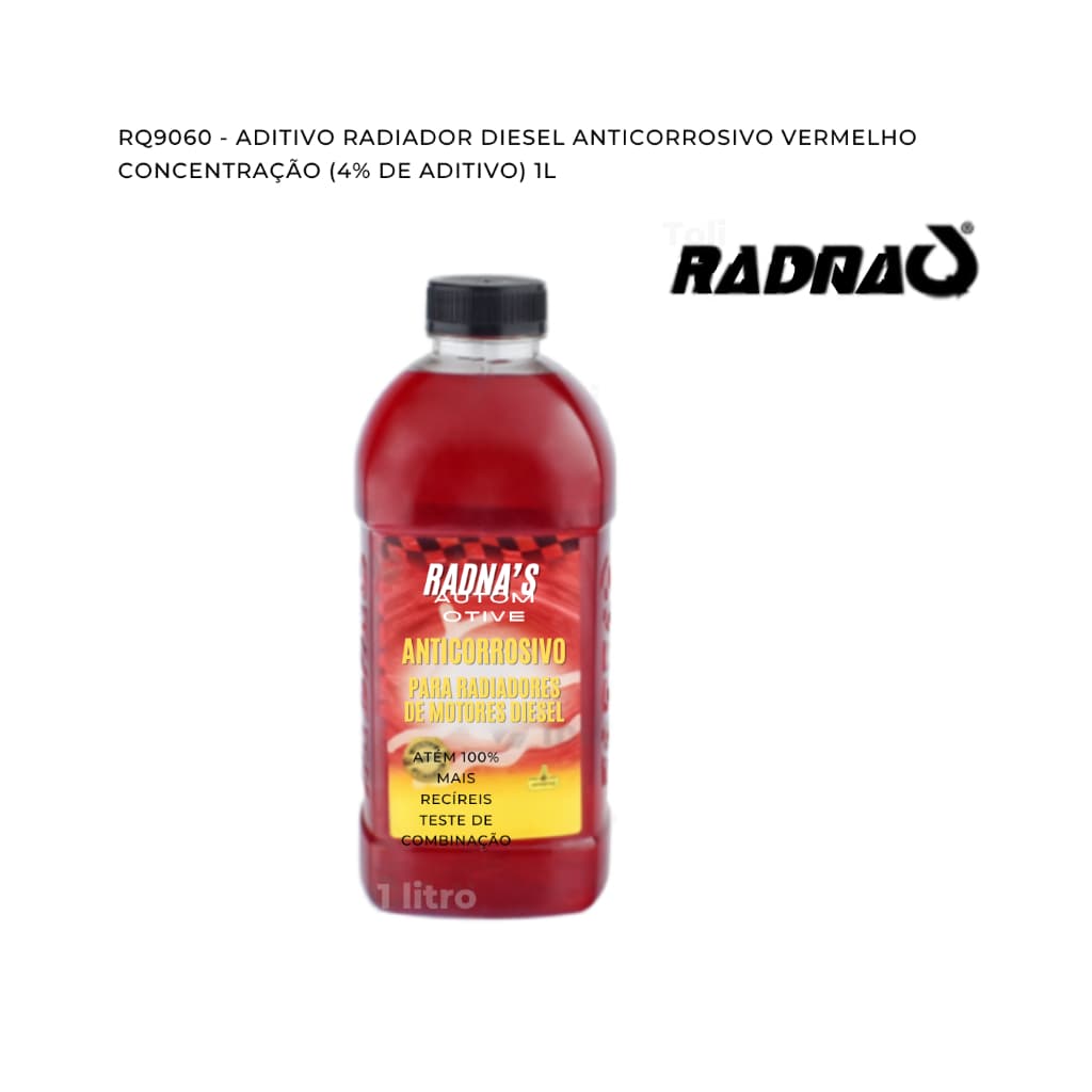 ADITIVO RADIADOR DIESEL ANTICORROSIVO VERMELHO CONCENTRADO (4% DE ADITIVO) 1L