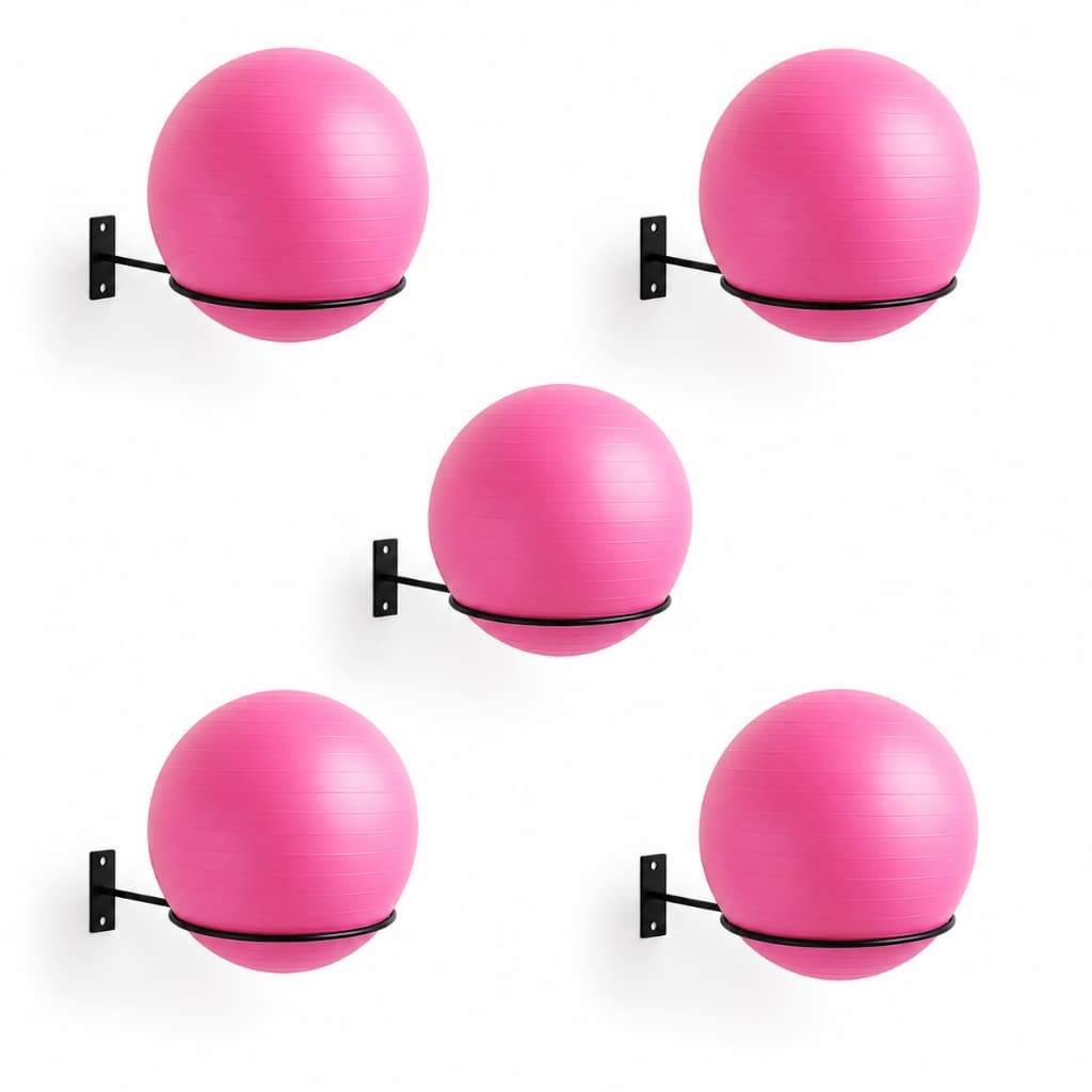 Kit 05 Suporte Bola Pilates Suiça Yoga + Parafuso e Buchas Reforçado