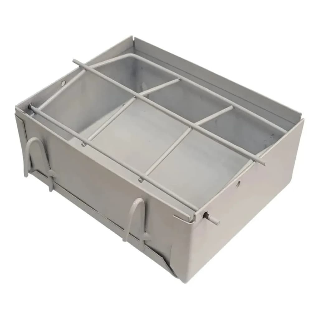 Comedouro para Pássaros em Metal com Grade e Ganchos 400ml Branco