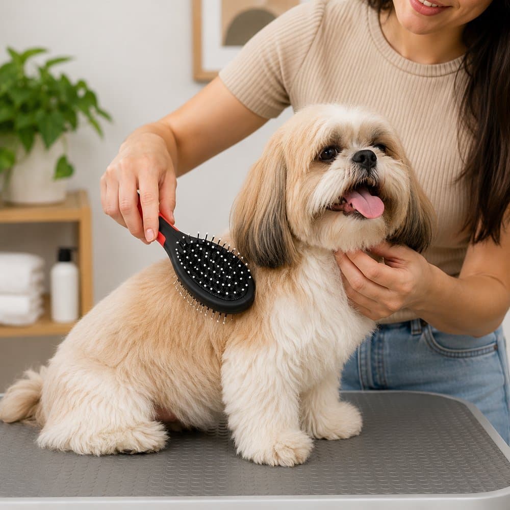 Escova Para Pets Dupla Face 21cm - Preta