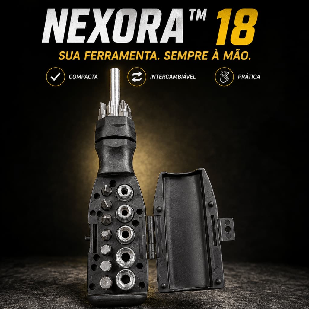 Jogo Soquete Chave Intercambiavel Kit 18 Pecas Ferramentas Precisao, Manutencao e reparos