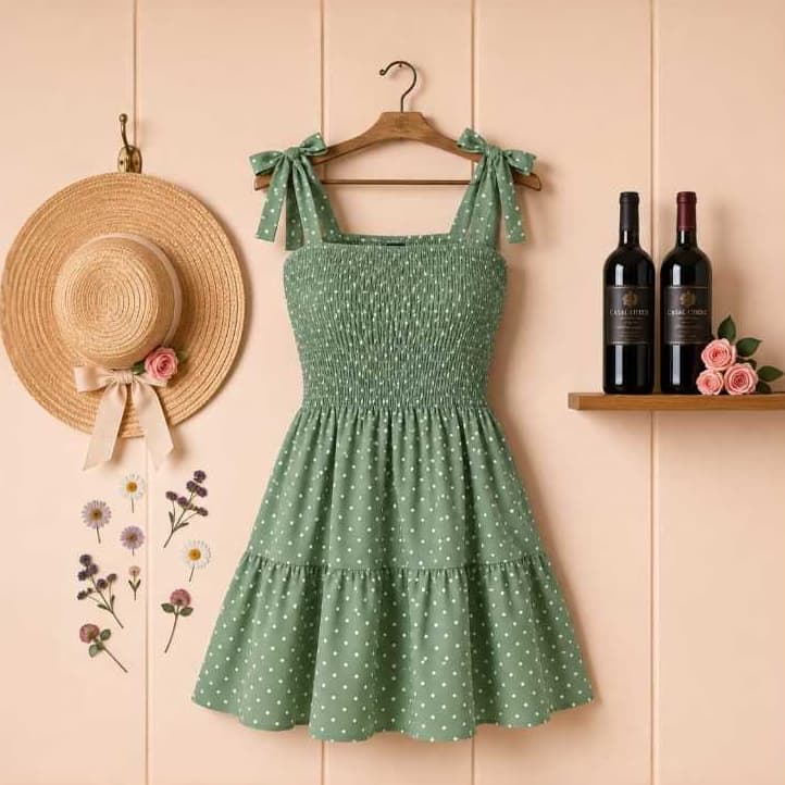 Vestido Curto feminina  Alça Laço Elástico Tecido Crepinho Não Amassa Verão tamanho m g