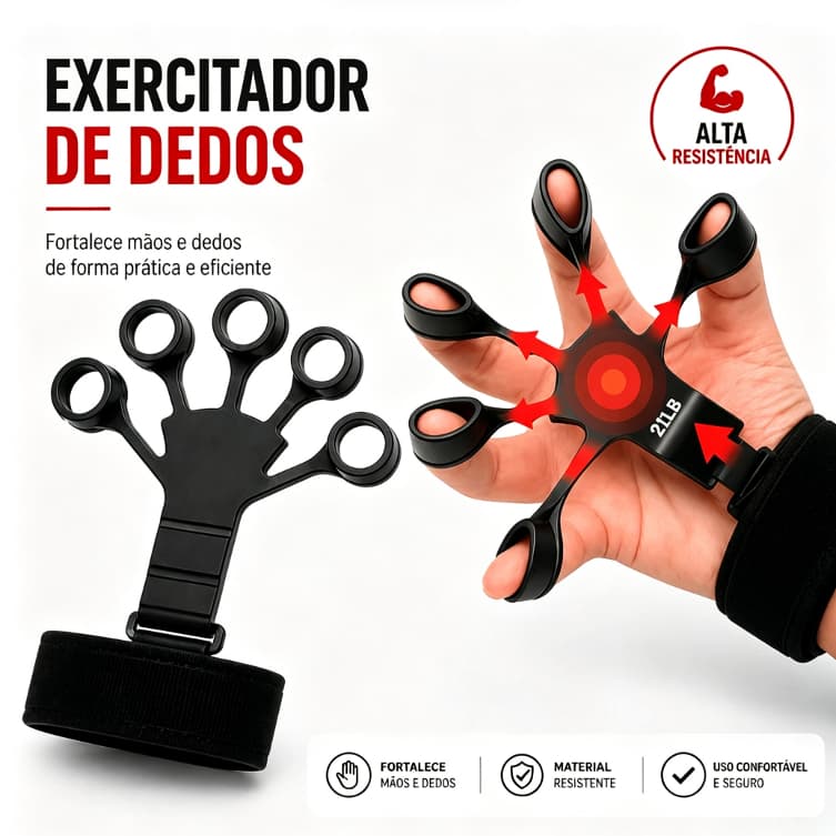 Treinador de Forca de Aderencia com Exercitadores para Dedos e Maos Reforcador Muscular Portatil Pratico