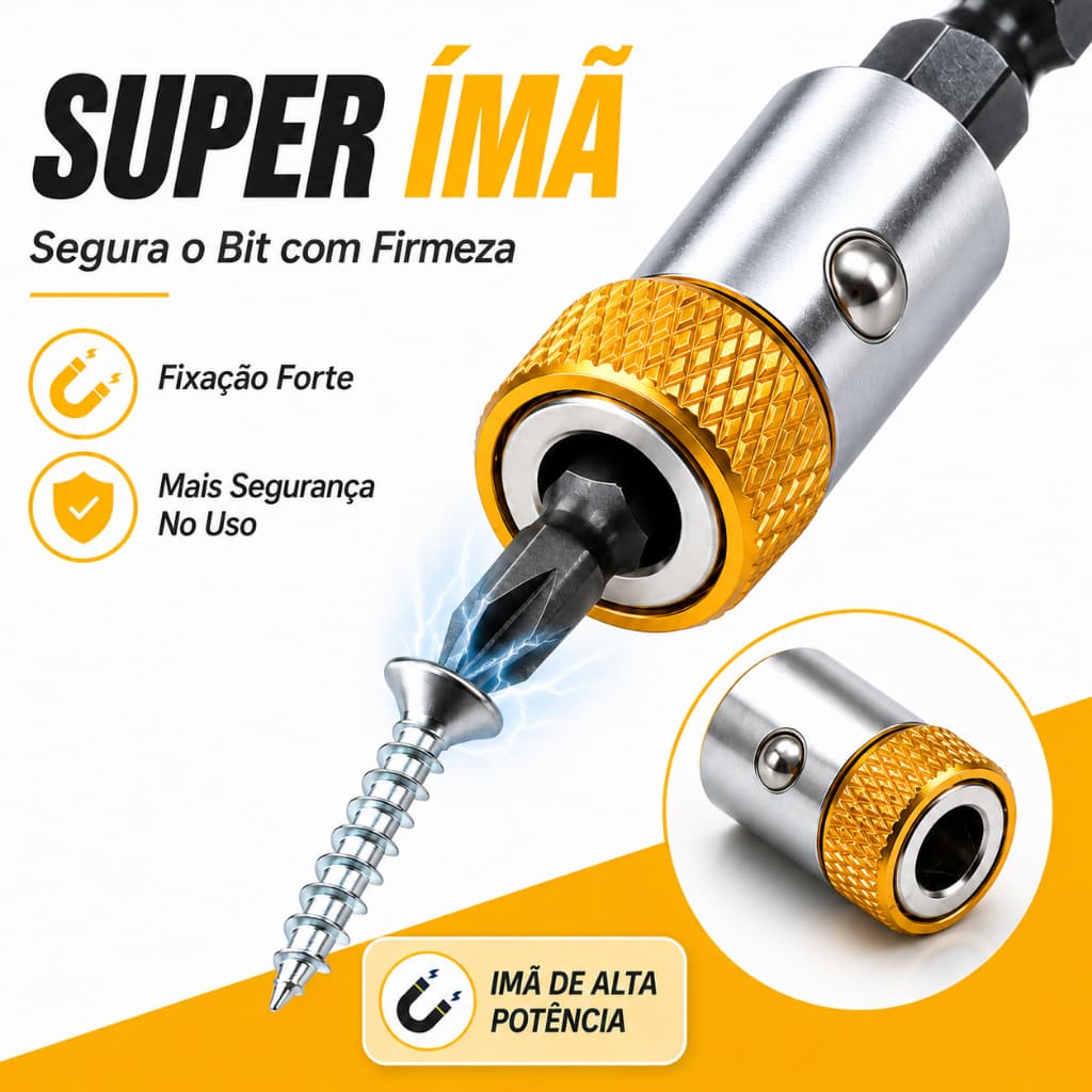 Bit Super Imã Anel Magnético P/Parafusadeira 1/3/6 Unidade Anel Magnético Universal para Parafusadeira