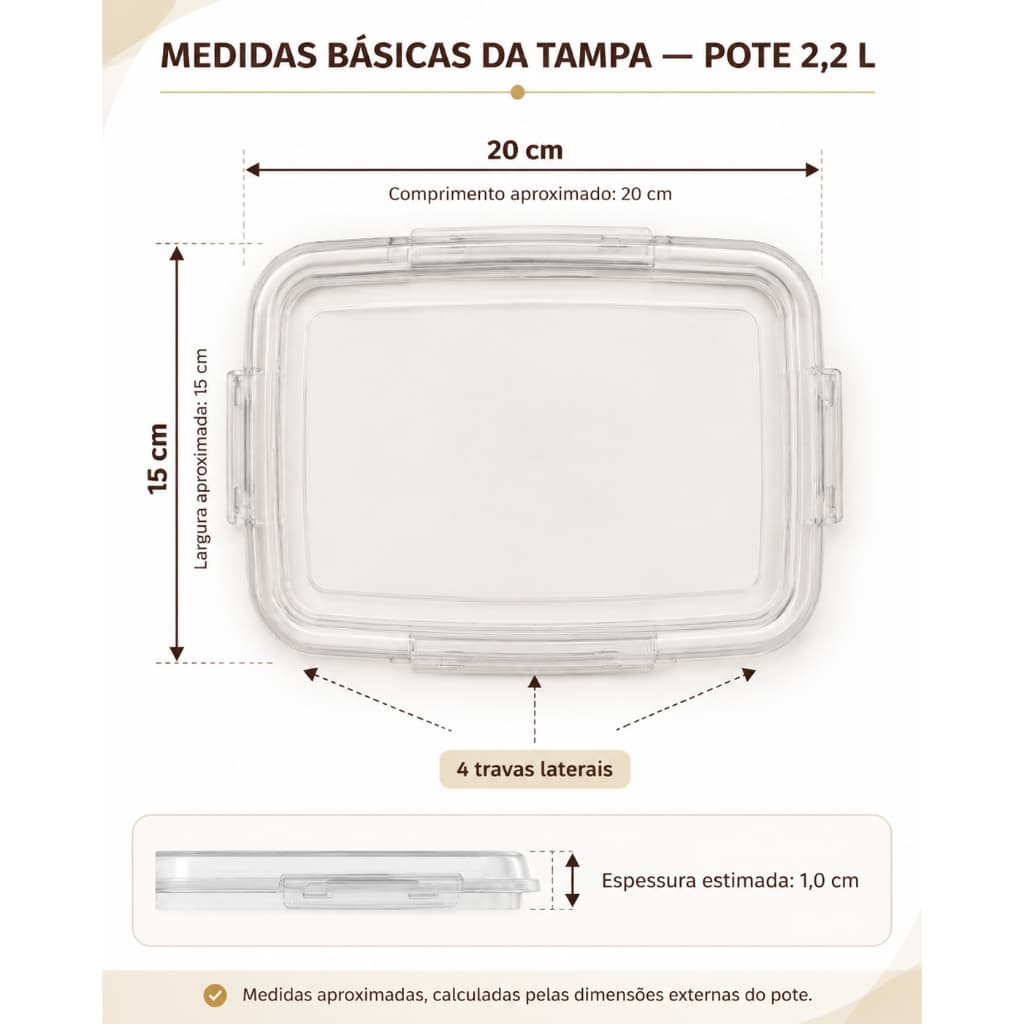 Pote Retangular Multiuso Uninjet 2,5 L Transparente com Tampa