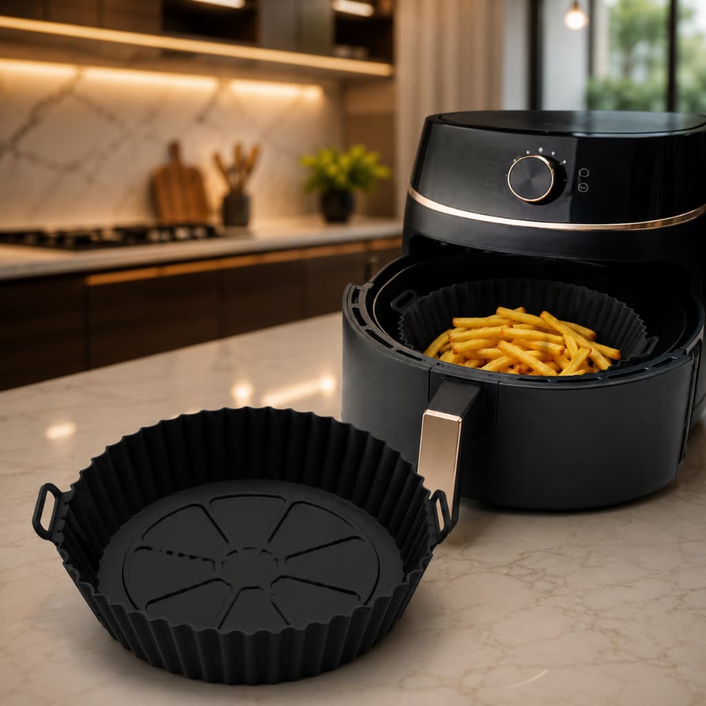 Cesta para Fritadeira Forma de Silicone para Air Fryer reutilizavel