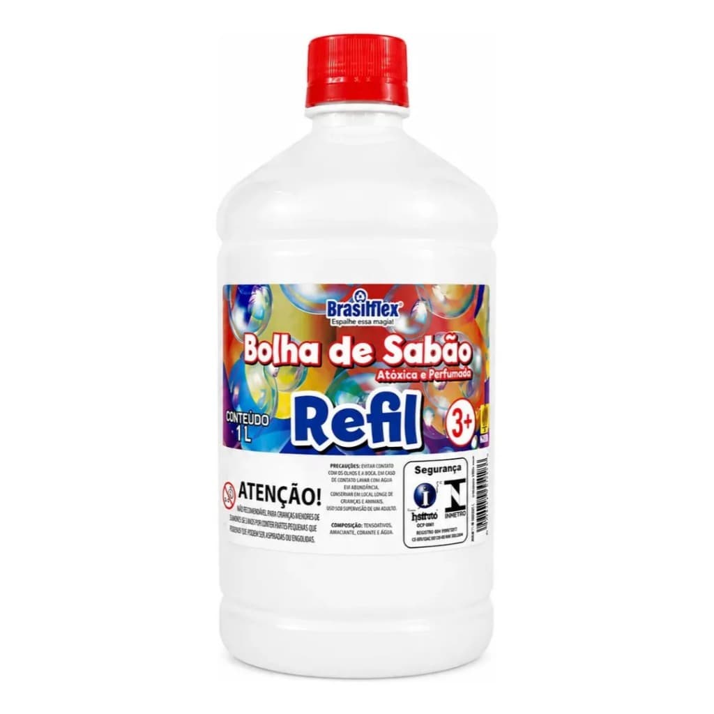 Refil Liquido Para Bolhas De Sabão 1 Litro Brasilflex