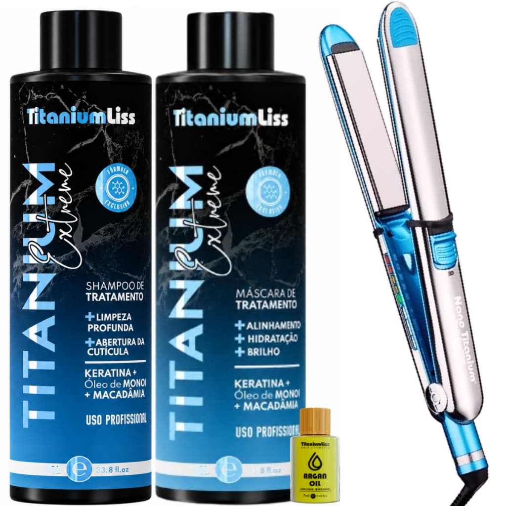 Prancha Chapinha Profissional Nano Titanium 470F Bivolt + Definitiva + Argan
