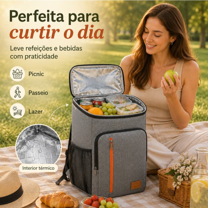 Bolsa térmica para acampamento de verãoBolsa térmica para camping ao ar livreBolsa térmica portátil para viagem
