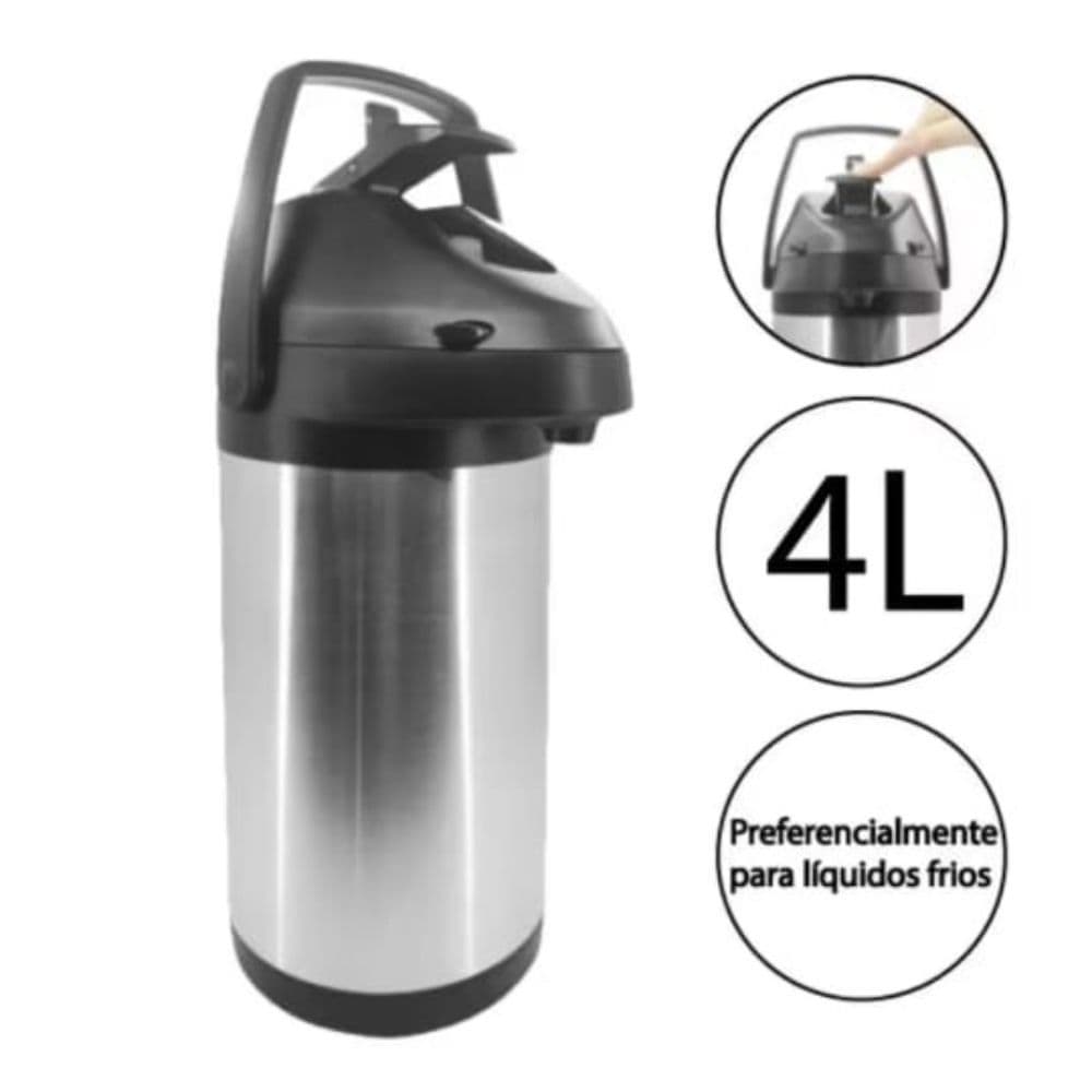 Garrafa Térmica Inox 4 Litros – Garrafa para Café, Tereré e Mate