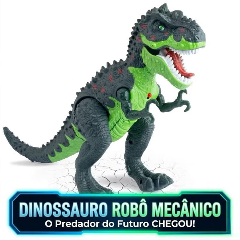 Brinquedo Menino Dinossauro Rex de Brinquedo Solta Fumaça e Anda Realista Tiranossauro
