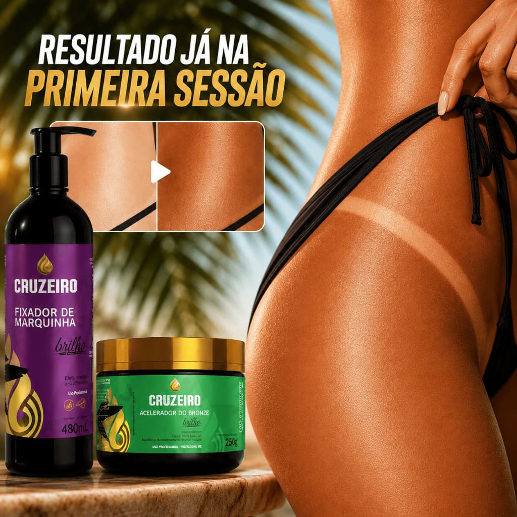 Kit Bronzeamento Profissional Acelerador Bronze + Fixador de Marquinha 1ª Sessão