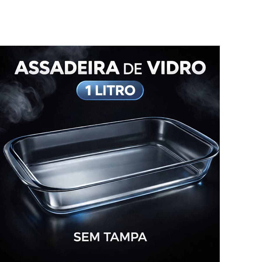 Assadeira Travessa de vidro Retangular 1 litro