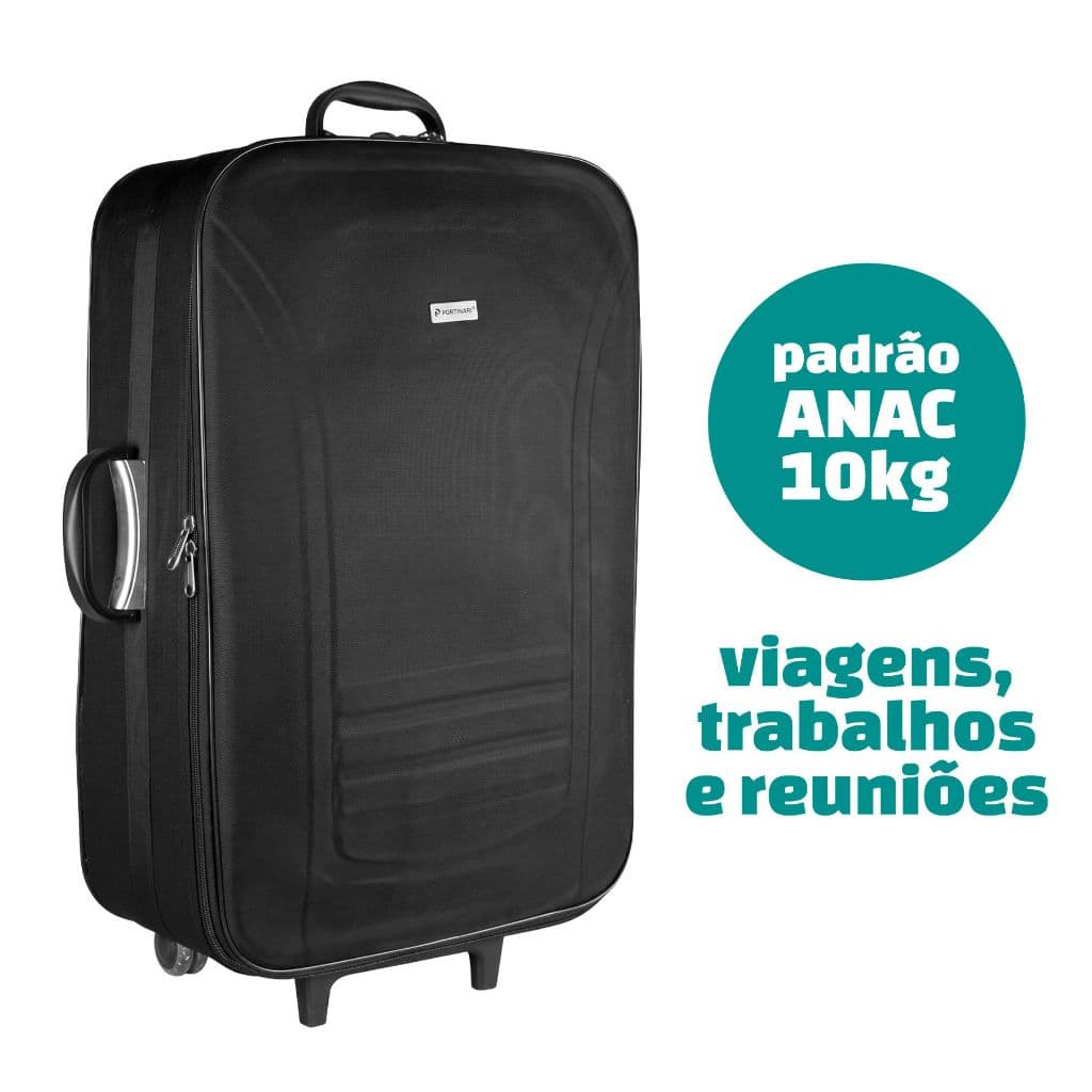 Mala de Viagem Pequena Padrão ANAC 10kg Bordo Viagem Trabalho Poliéster Resistente