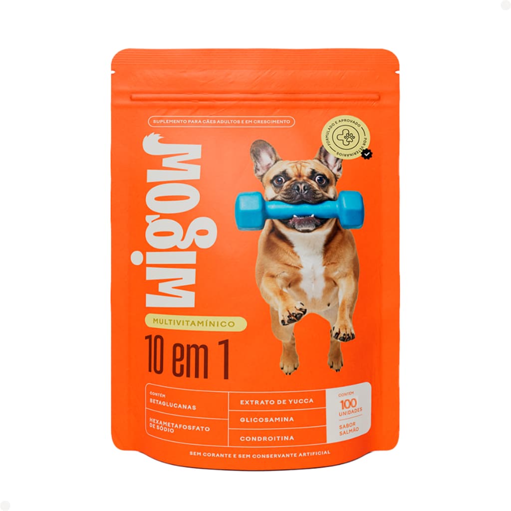 Suplemento para Cachorro Vitamina para Cachorro Suplemento Wigow Multivitamínico Sabor Salmão 270g