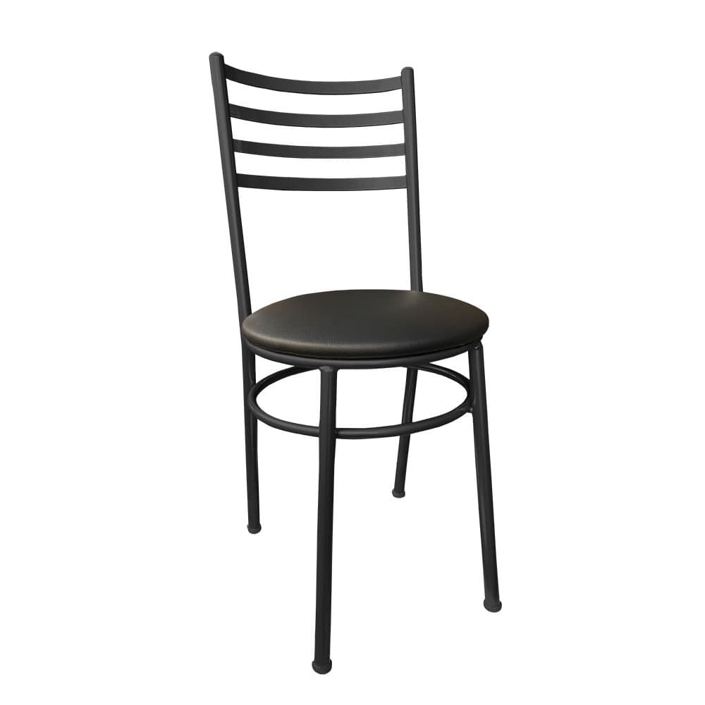 Cadeira Cozinha Jantar de Metal Estofada Confortável com Pé Antirisco Antiderrapante