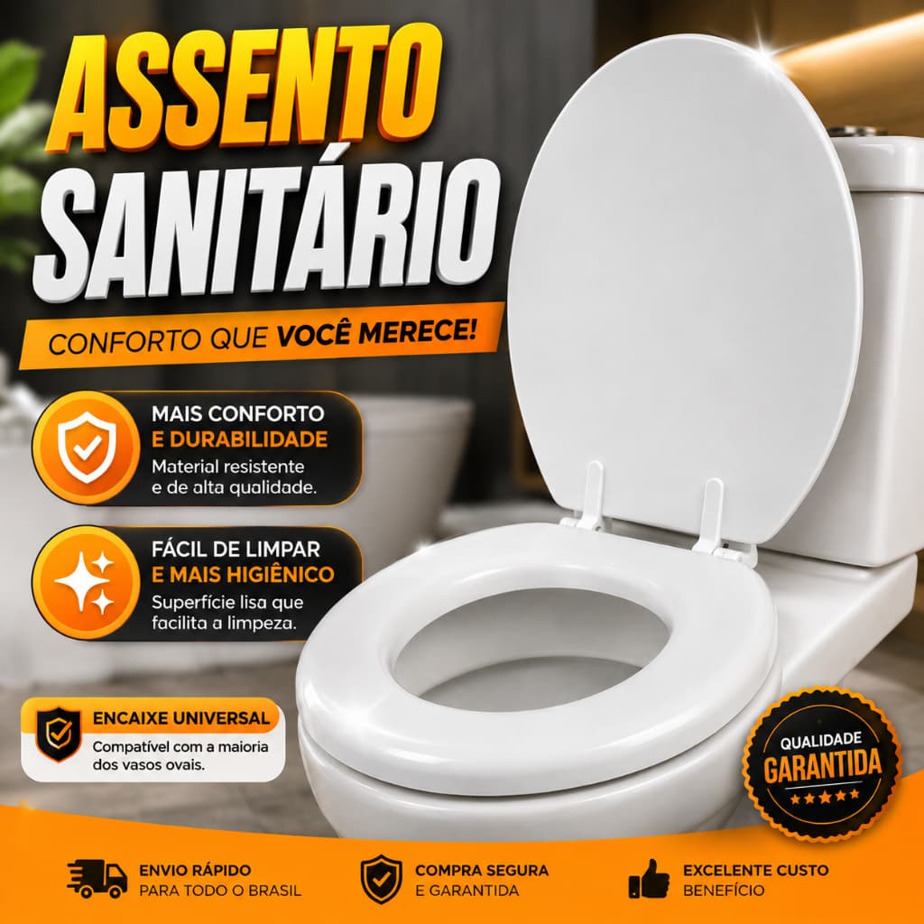 2 Assentos Sanitários Universal Oval Almofada Fechamento Suave Confortável Resistente Facil Instalar