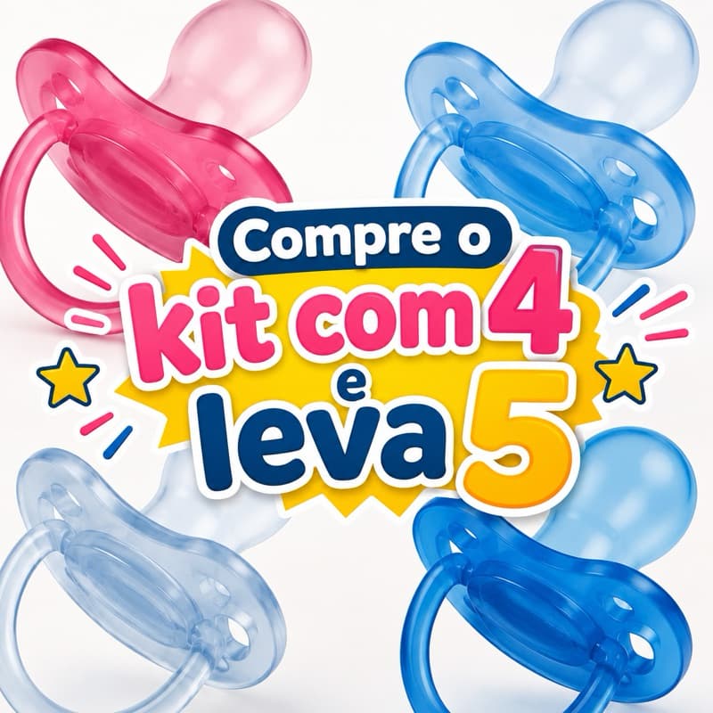 kit 4 Chupetas recém nascido Silicone Bebê 0 a 6 Meses Livre BPA Recém-Nascido