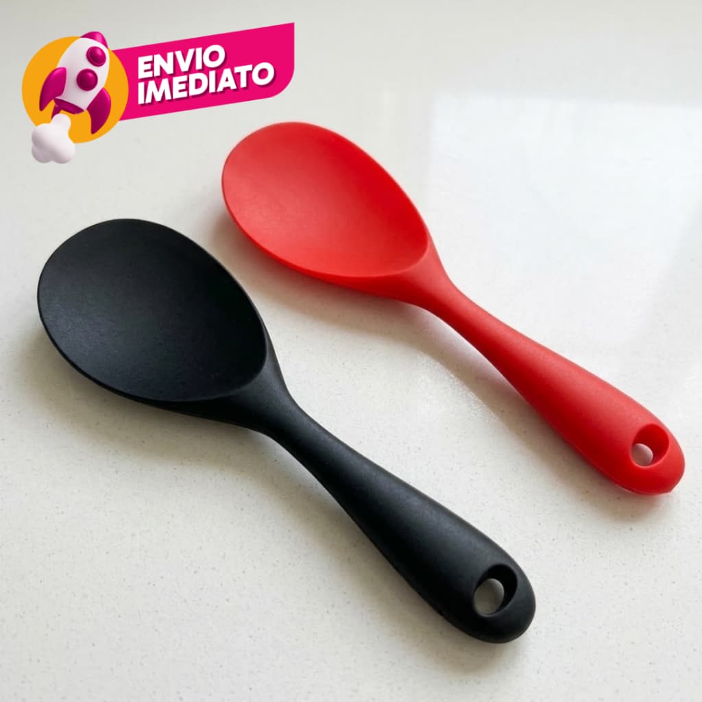 Colher Arroz Silicone Panela Elétrica Antiaderente Multiuso Preparar Servir Mexer Cozinha Não Risca
