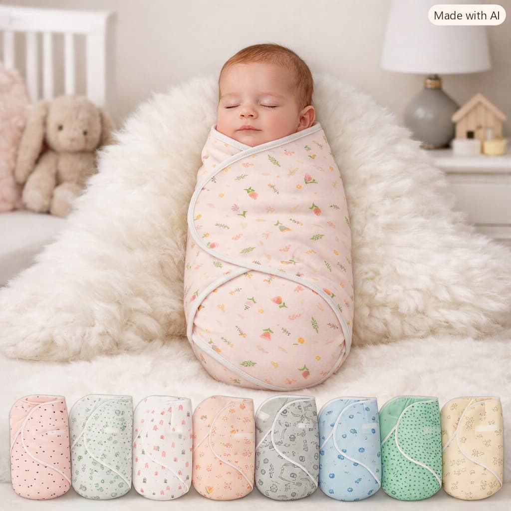 Charutinho Bebê Recém Nascido Cueiro Swaddle Ajustável de 0 a 3 Meses Fresquinho e Maleável