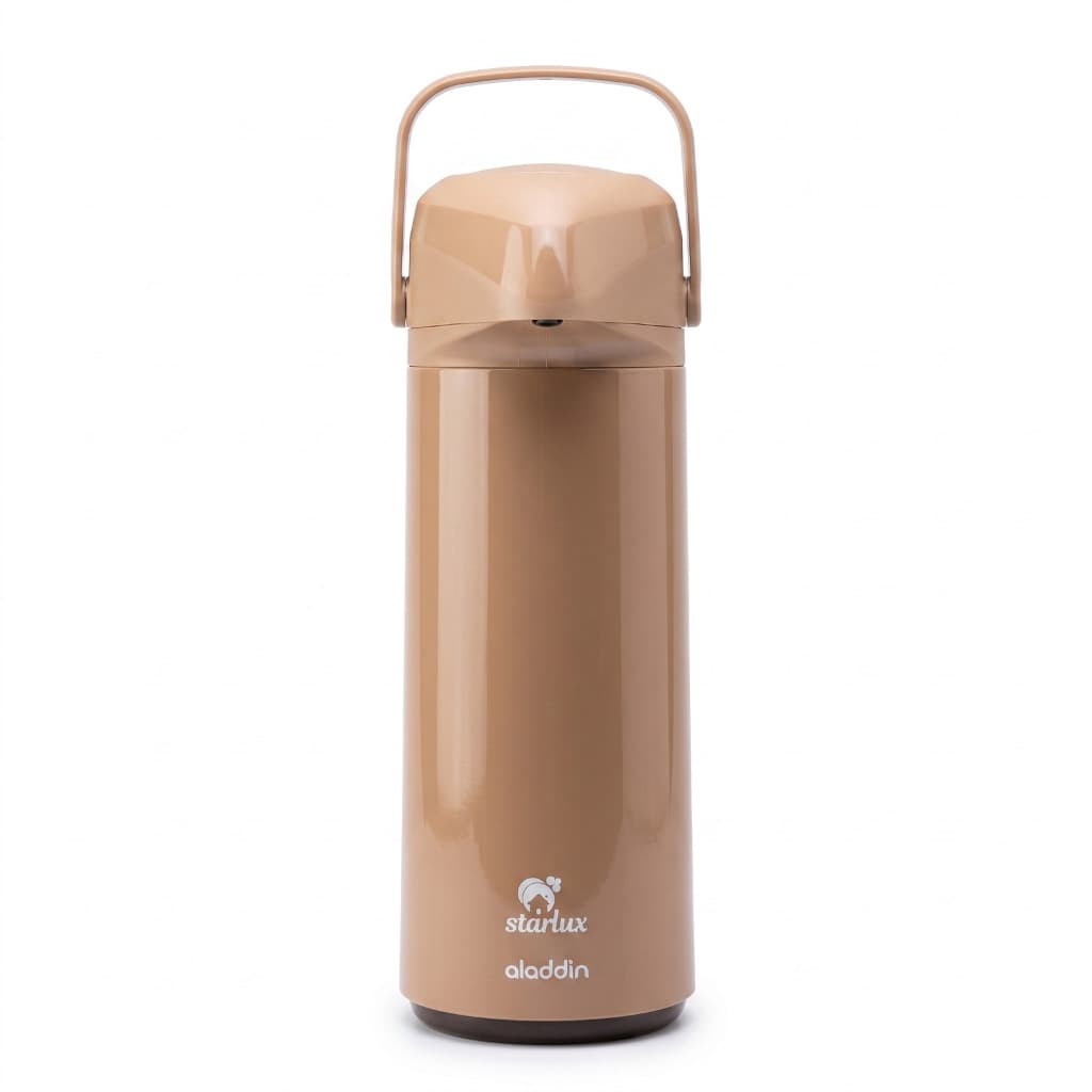 Garrafa Térmica de Pressão com Alça 1L Marrom Café Pump Aladdin 12h Quente