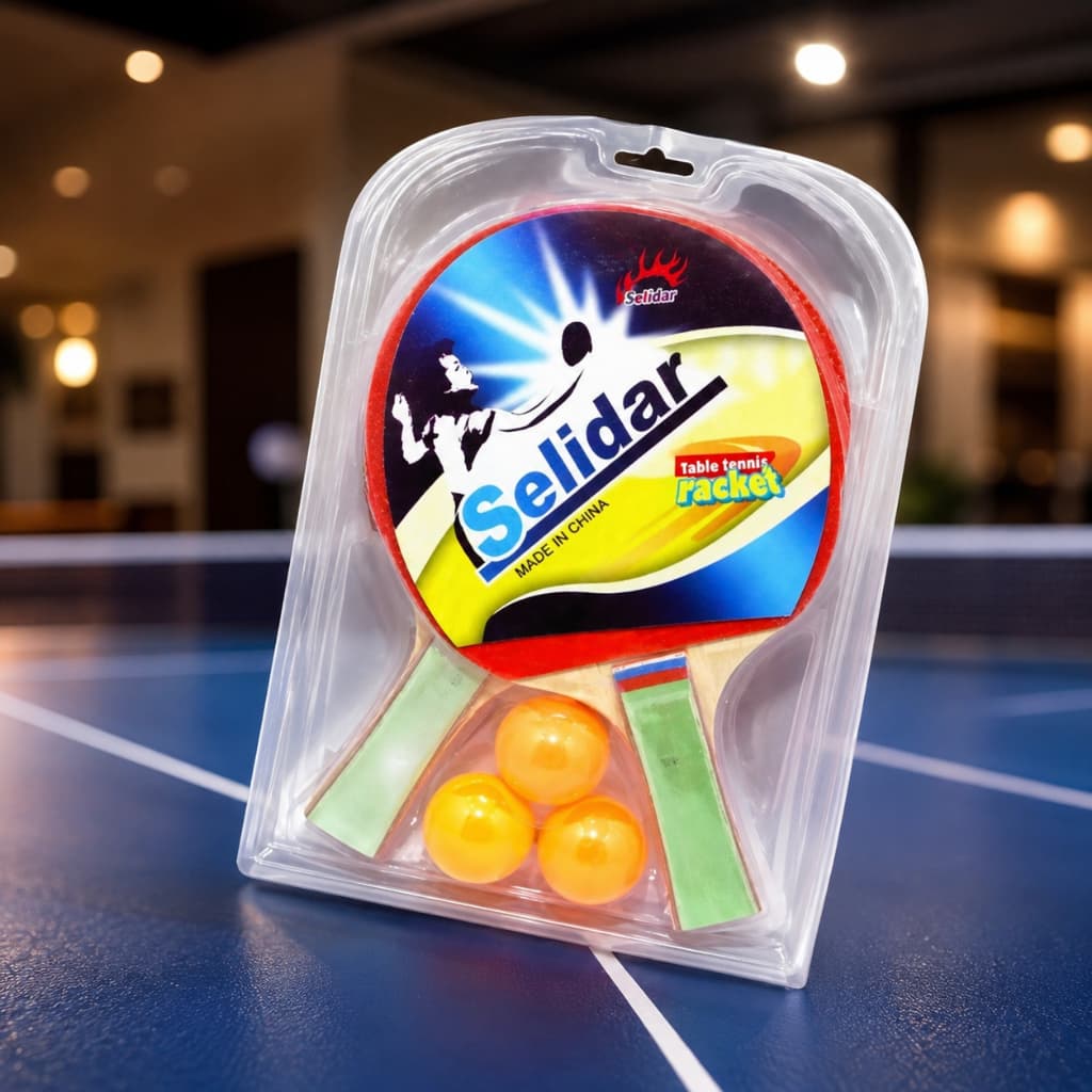 Kit Ping Pong 2 Raquetes 3 Bolinhas Tênis de Mesa Jogo Completo Esporte Recreativo Infantil Adultos