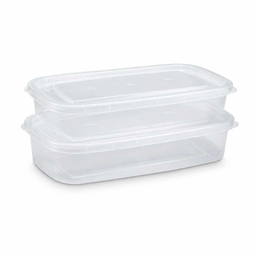 Conjunto Porta Frios Transparente Plástico com Tampa para Geladeira Queijo Presunto Frios Organizador