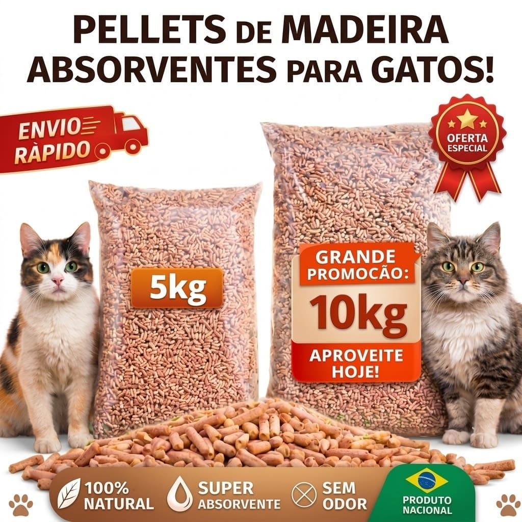 Granulado De Madeira Pluri-Pet Areia Ecológica Para Gatos Elimina Odor