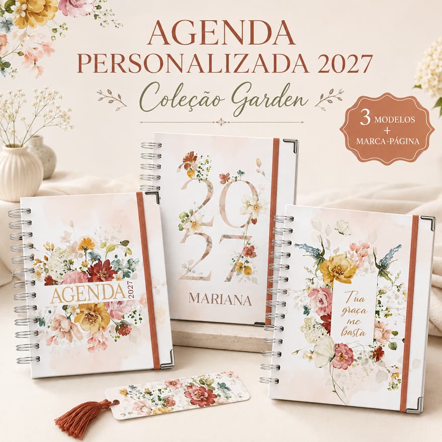 Agenda Personalizada 2027 Coleção Garden