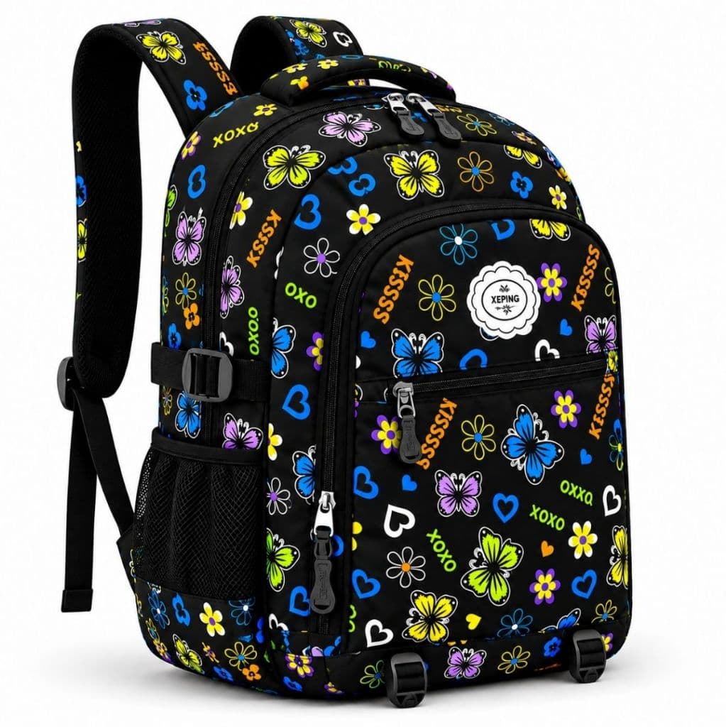 Mochila Escolar Juvenil Femenina Reforçada Estampada Grande