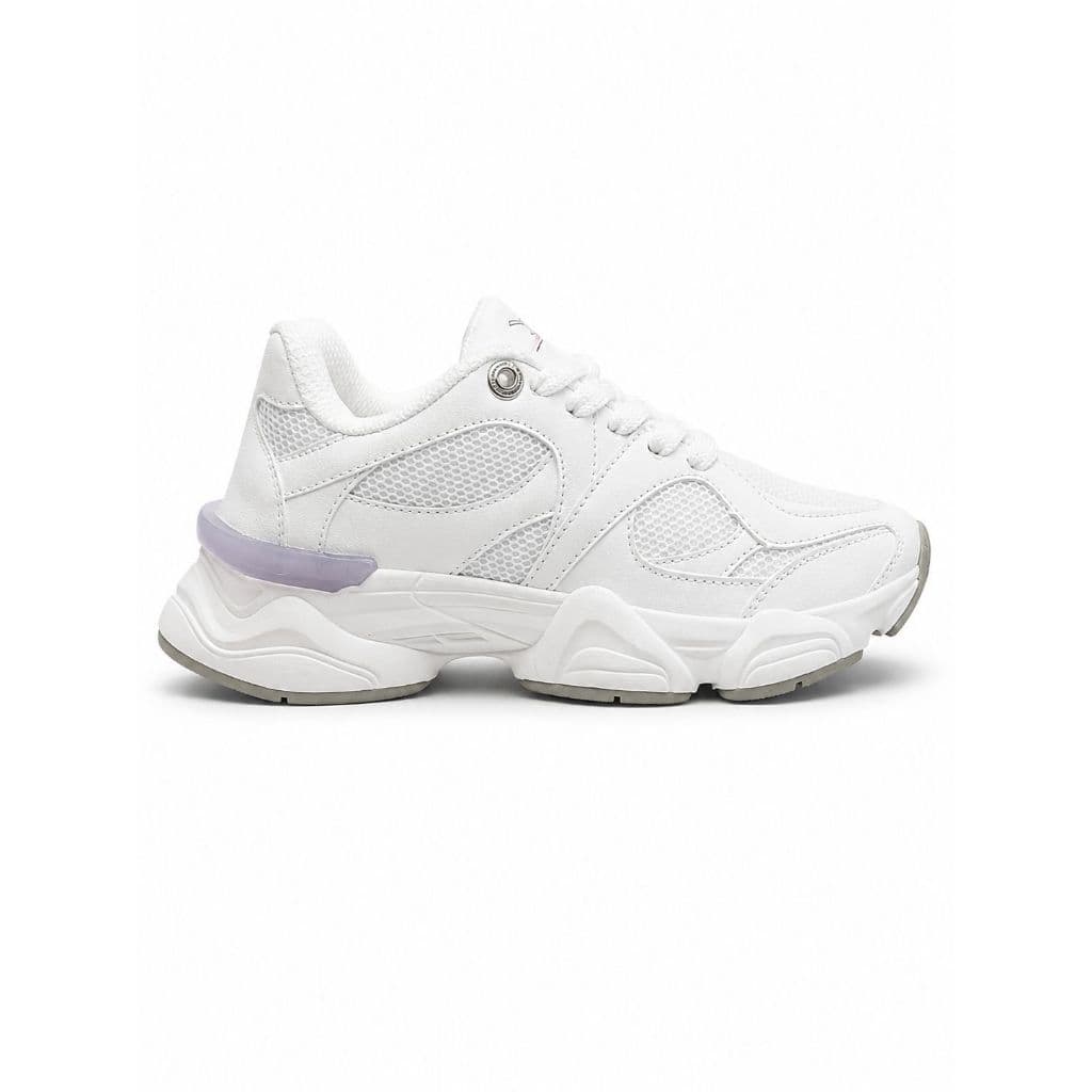 Tenis Roman R2076 Cabedal Em Couro Costurado Para Academia Feminino Branco