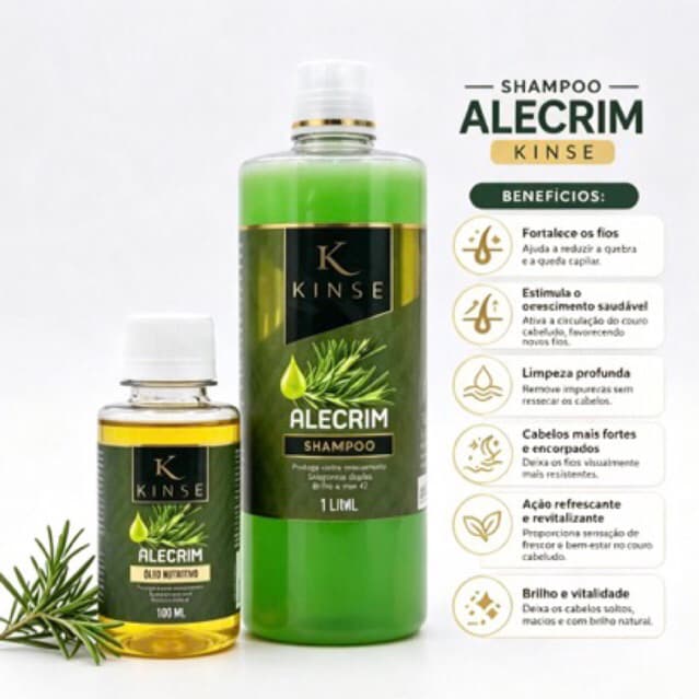 shampoo alecrim e óleo alecrim tratamento imediato