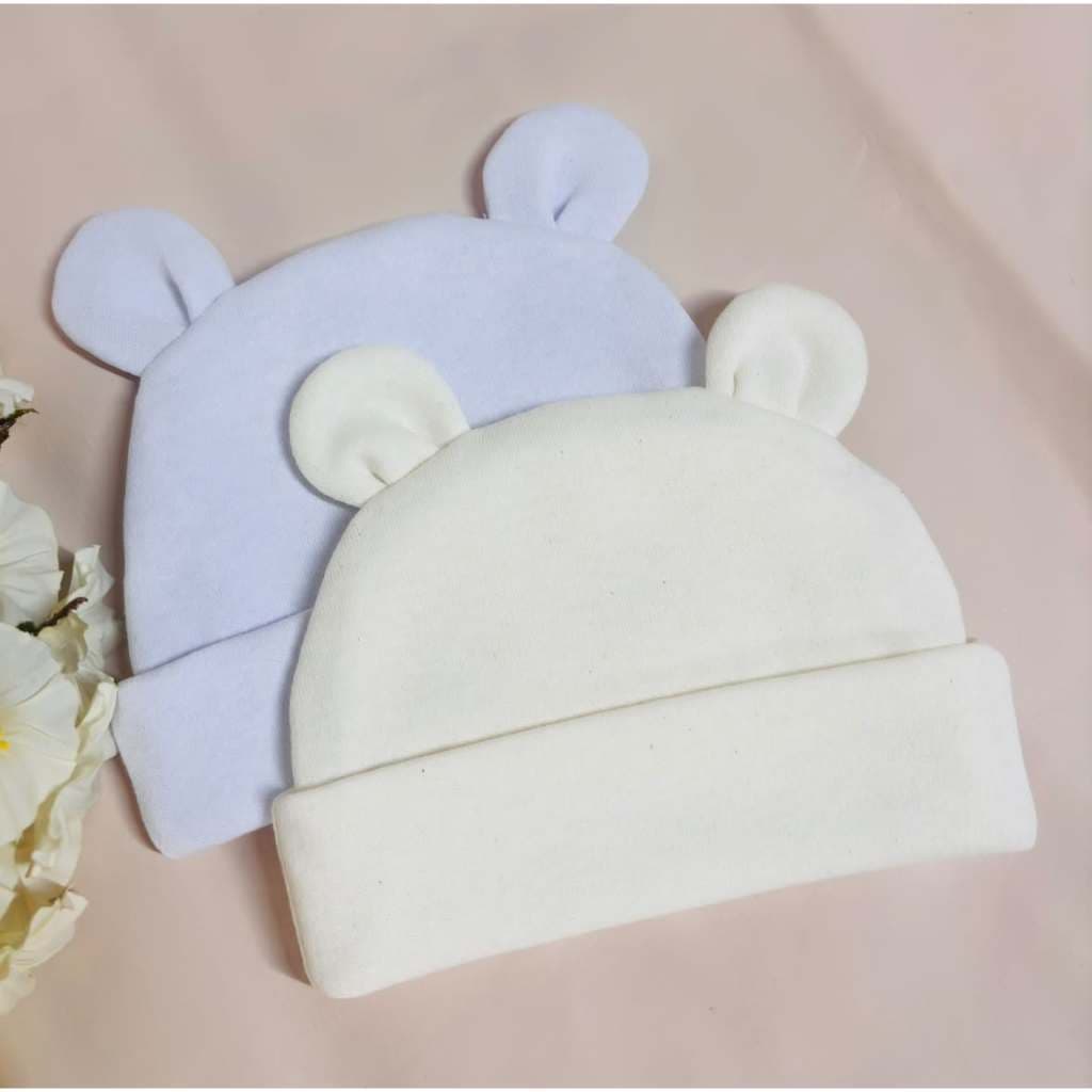 Kit 02 toucas com orelhinhas para RN recém nascido menino menina