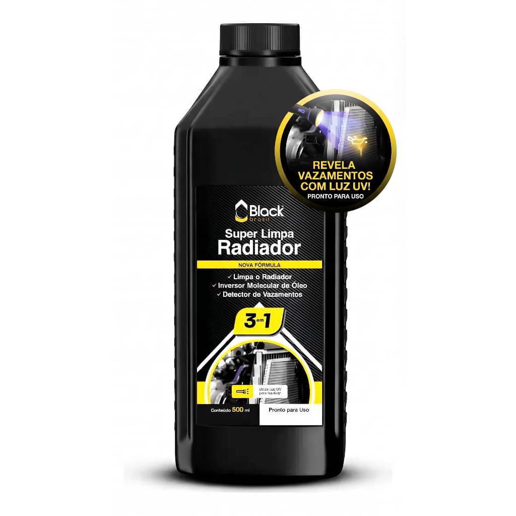 Aditivo Limpa Radiador 3 em 1 500ml Black Brasil Detector de Vazamento e Óleo Automotivo