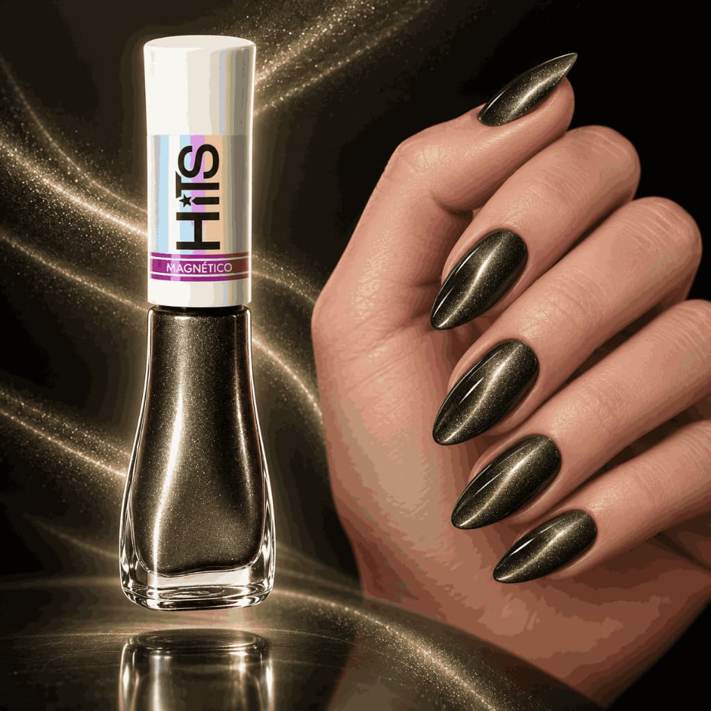 Esmalte Magnético Hits 8ml Efeito Ímã Olho de Gato Cat Eye Nail Art Escolha Sua Cor
