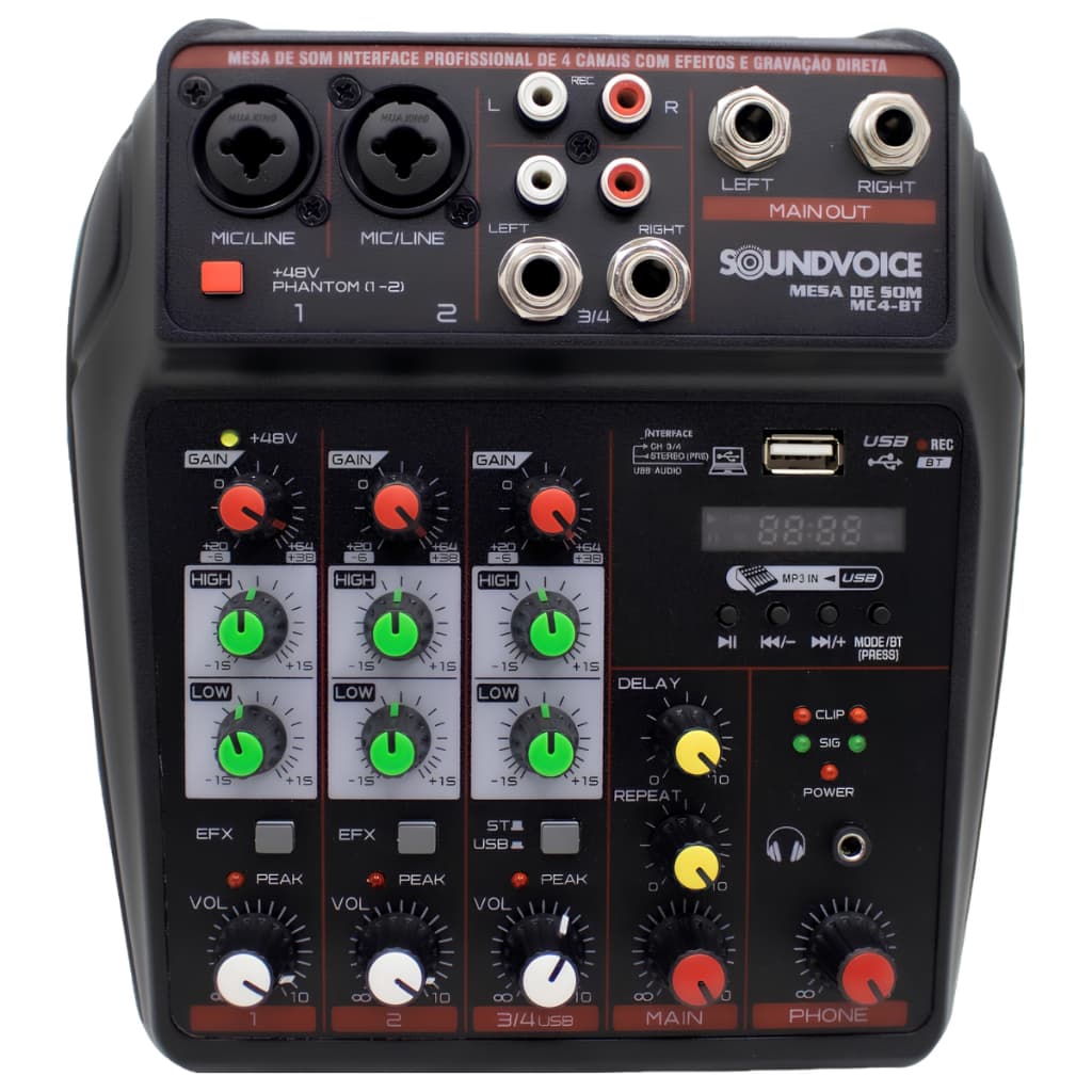 MESA DE SOM COMPACTA SOUNDVOICE MC4BT BLUETOOTH INTERFACE
