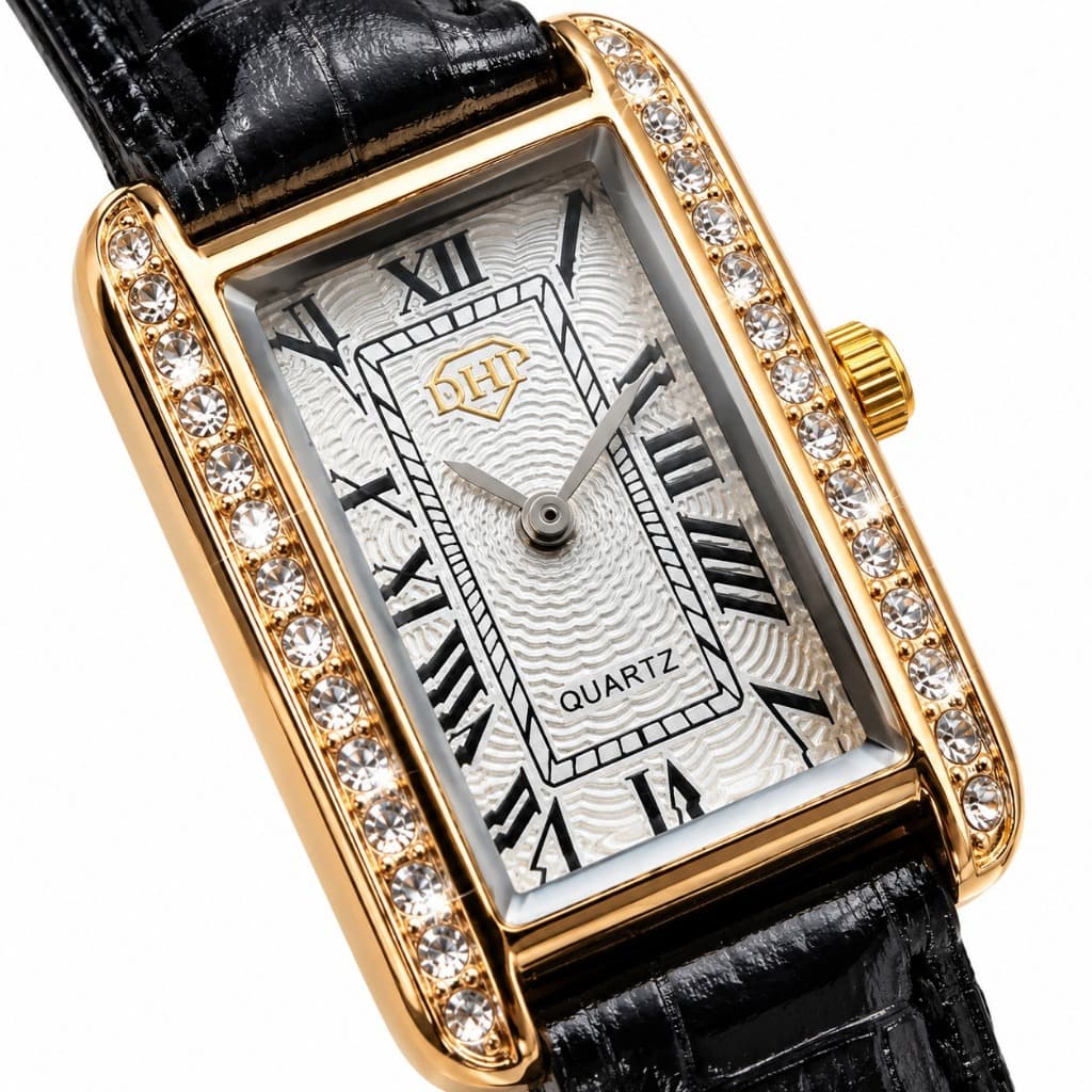 Relógio Feminino  analógico vidro Mineral elegante pulseira em couro
