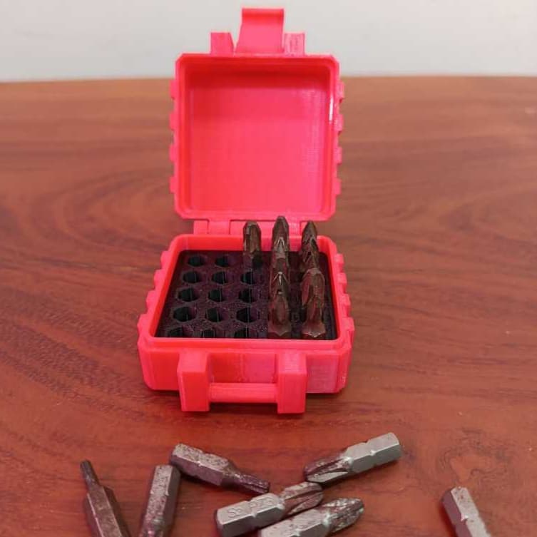 Porta Bits 1/4 Organizador para Ponteiras e Bits de Parafusadeira Estojo Compacto